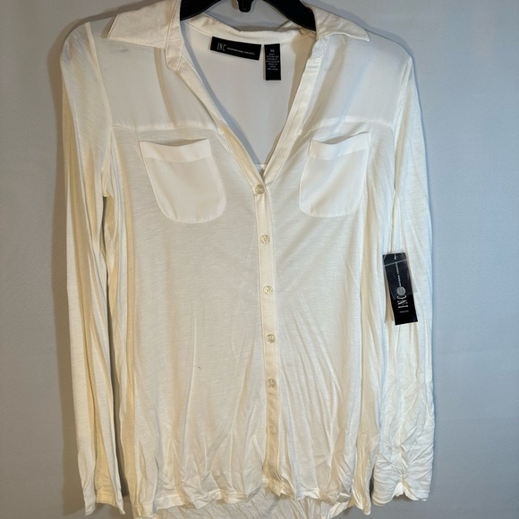 INC International Concepts Womens Size XS Roll Up Tap Long Sleeve Blouse Shirt - Picture 14 of 14